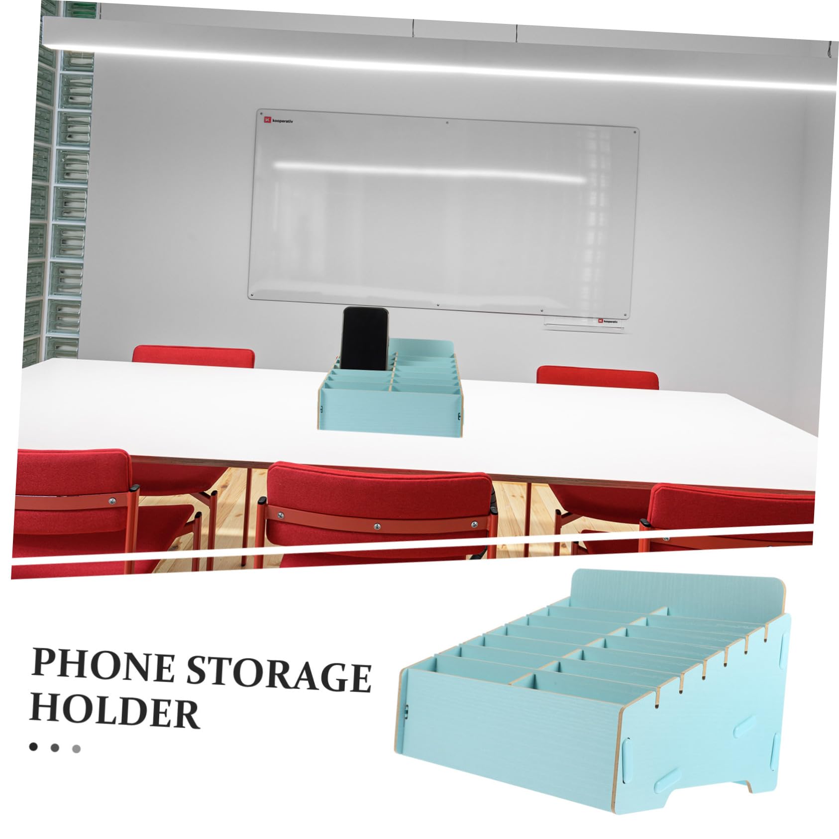 Veemoon Caja de Almacenamiento de Madera y Diseño Rústico para Teléfono Celular para Organización Compartimentos Múltiples en Sala y Dormitorio