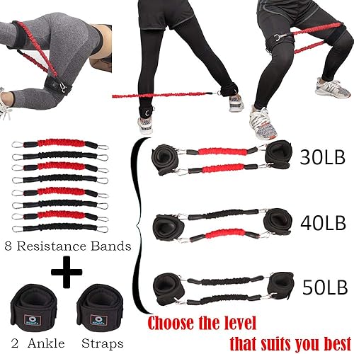 Miniatura 4 de NOANTA Sistema de bandas de entrenamiento de cinturón de resistencia de botín, piernas y equipo de ejercicio de entrenamiento de glúteos