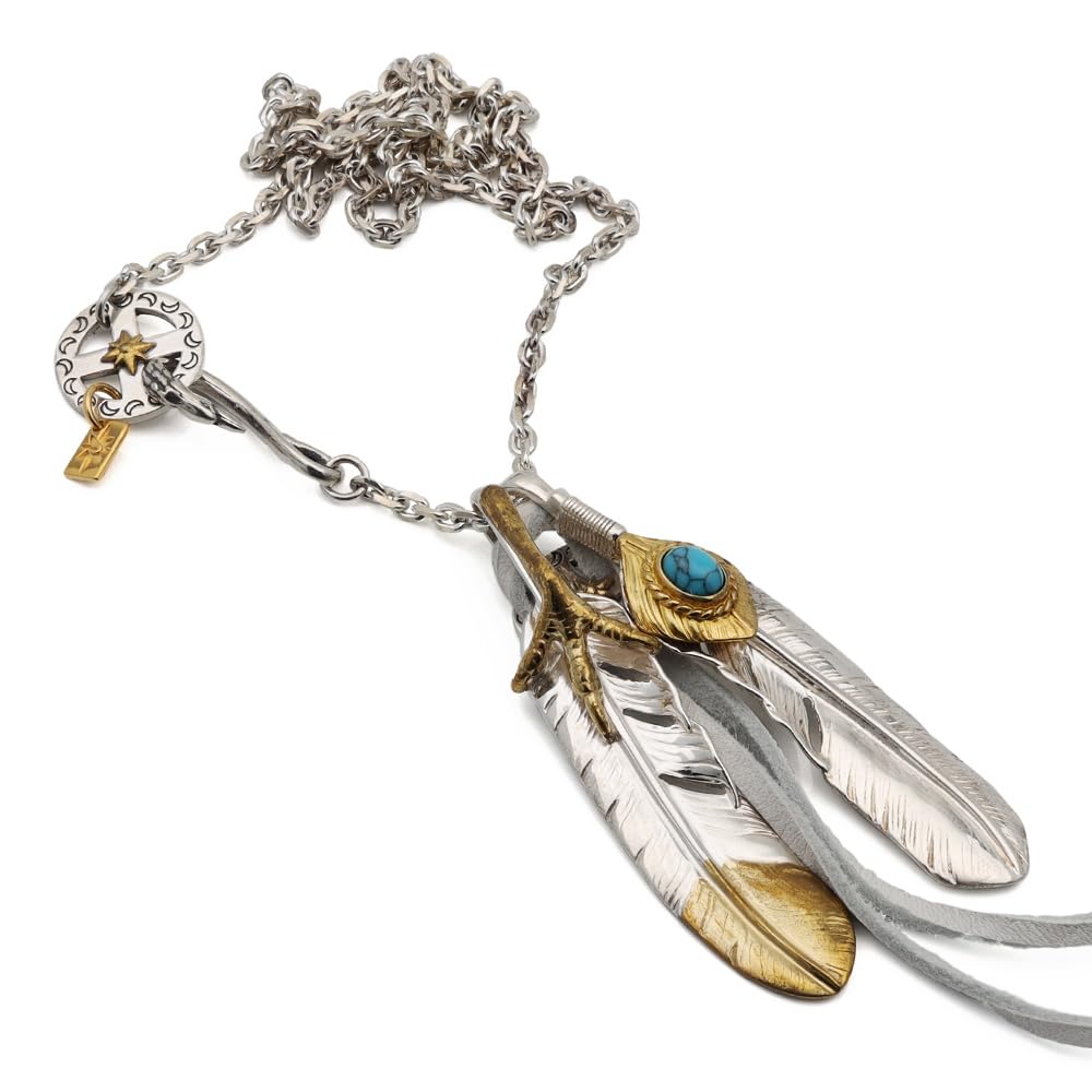 Amazon | [silver KYASYA]フェザーネックレス シルバー925 羽 ダブル