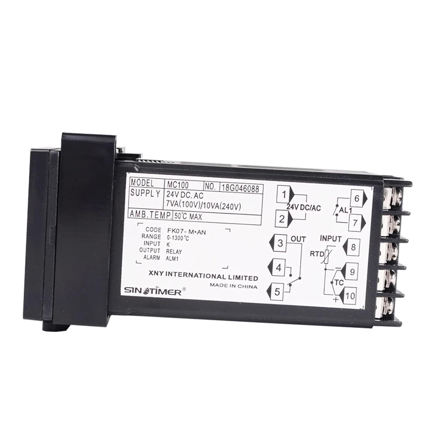 Digital Temperature Controller Regulator Thermostat in Power 24V DC AC, Thermocouple K J E PT100 Sensor Input, Relay Output(Power Supply 12VDC)