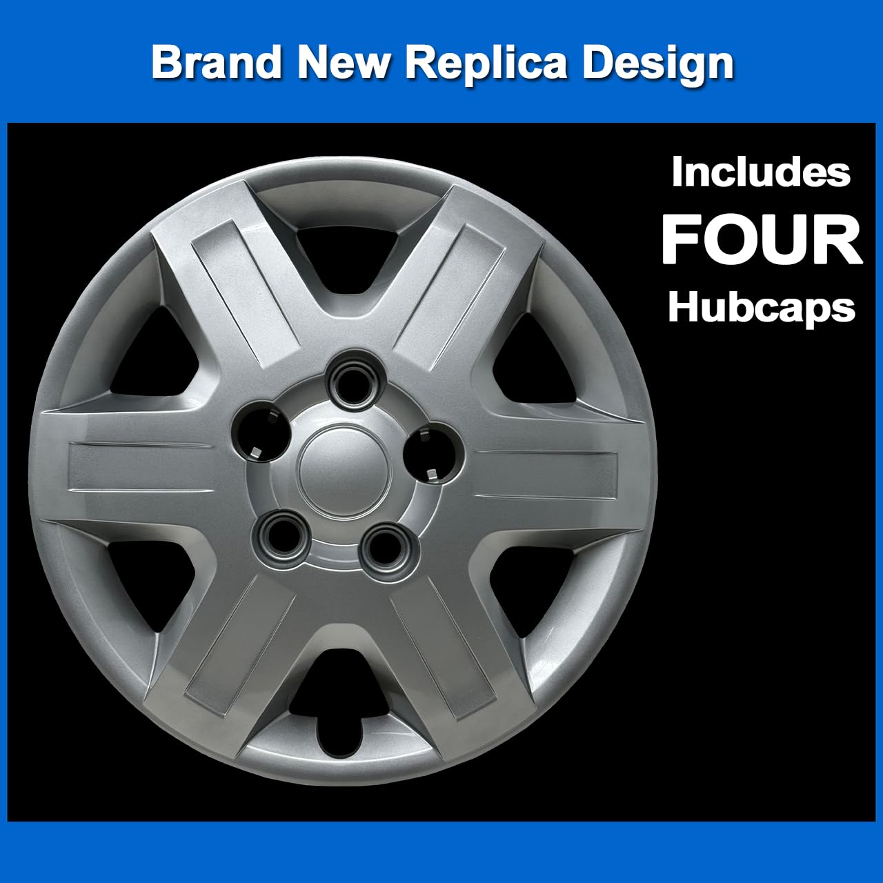 Premium Replica Hubcap Set, Fits Dodge Caravan 2008-2013, Replacement 16-inch Wheel Cover (4 Pieces)