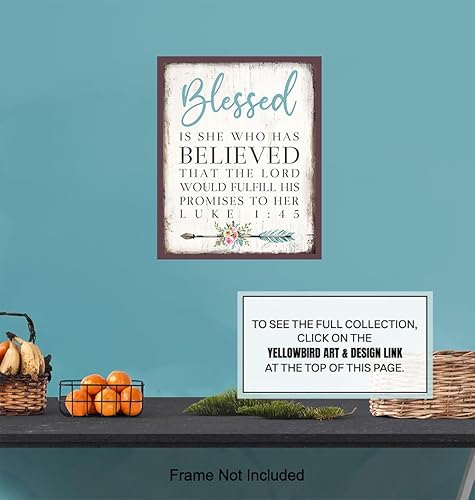 Miniatura 6 de Inspirational Bible Verse Wall Art 11x14 - Motivational Bible Verses Wall Decor for Women - Blessed Is She Religious Art Print - spiritual Gifts for