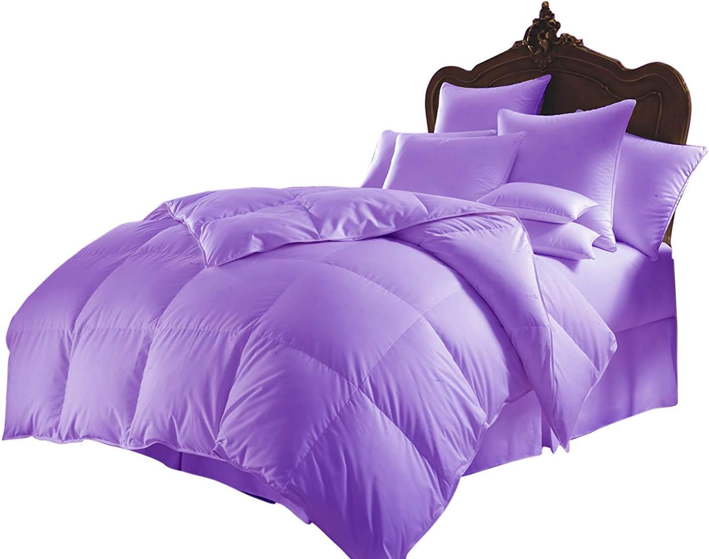 Twin Comforter Set Cotton 1000 Series Lilac 600 GSM Twin Size Comforter Set (Comforter + 2 Pillowcases) Comforter for Twin Size Bed