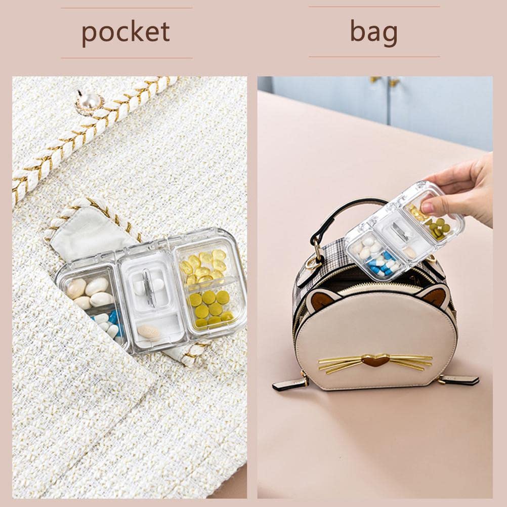 TYTOGE 2-in-1 Portatile Pillola Organizzatore Pillola Taglierina Antipolvere E A Prova Di Umidità Pillola Contenitore Contenitore Pillola Per Vitamine Olio Di Pesce - Foto 8