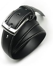 Men's Belt, Business, Gentleman, Suit, Synthetic Leather, 1.2 inches (30 mm) Wide, Pins, No Holes, Stepless Adjustment, Fit, Formal, Casual