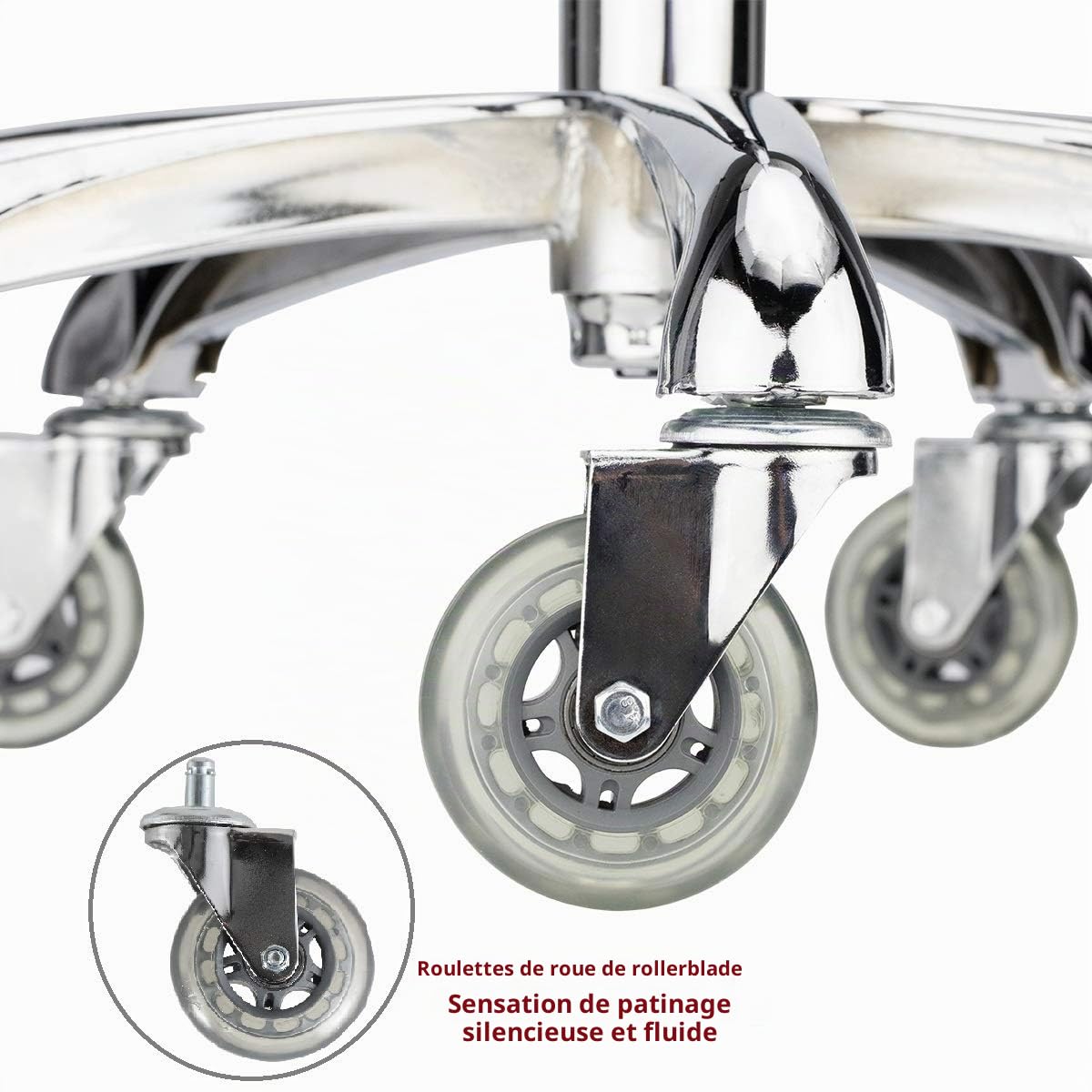 Kaleurrier Tabouret à roulettes avec roulettes Douces, Dossier rembourré Confortable, siège pivotant hydraulique Robuste, réglable en Hauteur