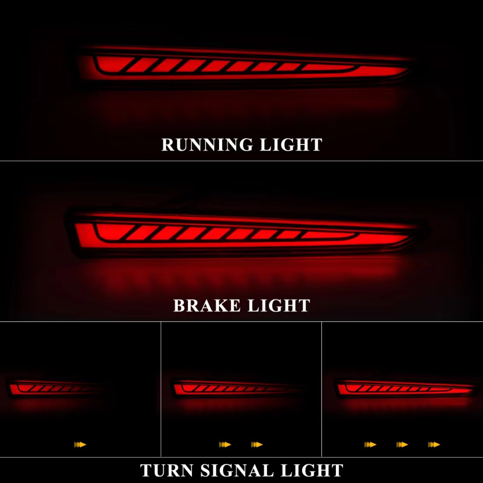 Compatible Con Toyota Para Raize 2019 2020 2021 2022 Reflector Parachoques Trasero Luz Freno Lámparas Traseras Accesorios Coche 12V Reflectante Parachoques(Red A)