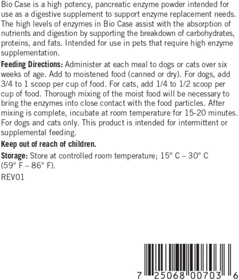 Thomas Labs Bio Case - Pancreatic Enzyme Supplement for Dogs & Cats - Digestive Aid - (2.2 Pounds, Powder) : Pet Supplies