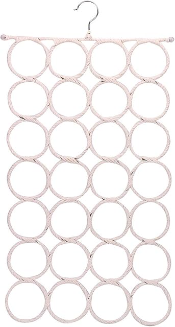 SUNTRADE 28 Ring Scarf Hanger,Scarf, Ties, Belts, Socks Organizer for Home Bedroom, Bathroom, Living Room