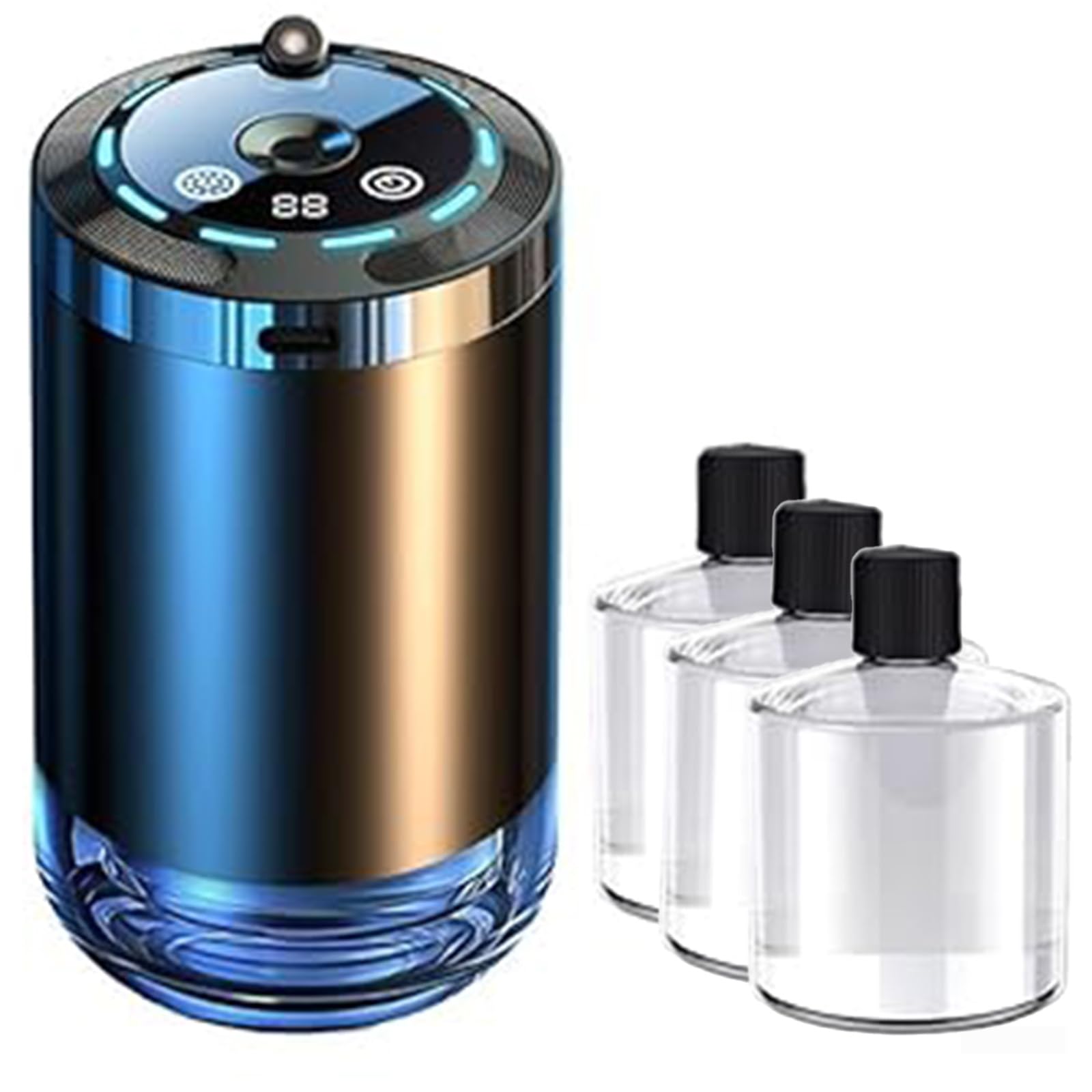 Car Aroma Diffuser Smart Air Freshener with 150ml Essential Oil LED Star Projector 5 Modes Auto-Sensing For Office Desktop Bedroom