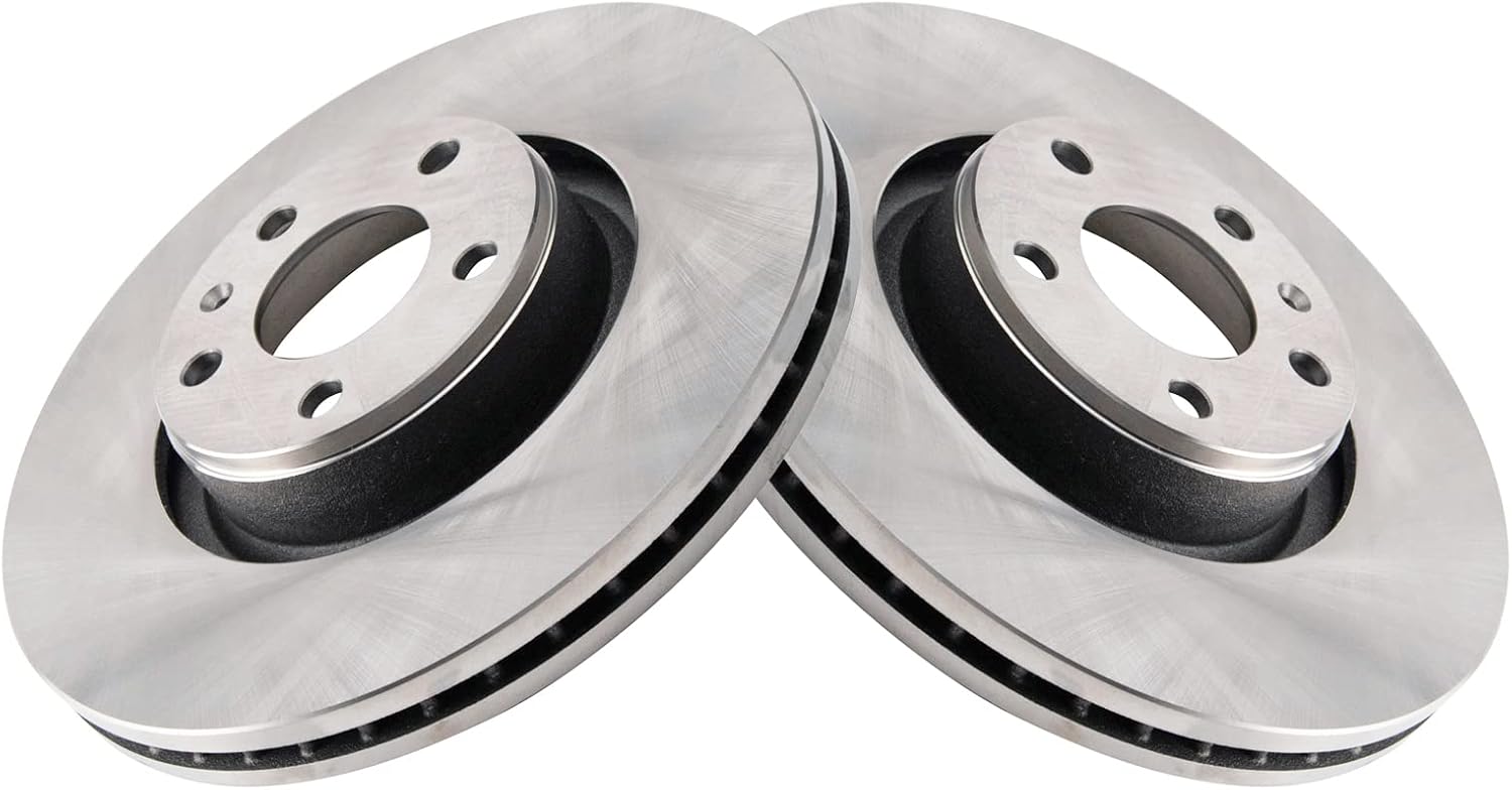 TRQ Front Brake Rotor Set Vented Compatible with 2006-2011 Audi A6 2005-2011 A6 Quattro