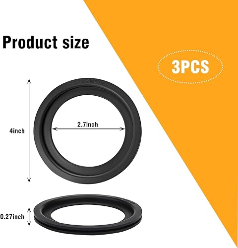 Miniatura 2 de 3 sellos de inodoro para automóvil, 4 x 2.7 x 0.27 pulgadas, junta redonda de silicona altamente resistente y a prueba de fugas, piezas de repuesto