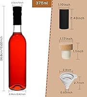 Vista 2 de DHSBTLS Paquete de 12 botellas de vidrio transparente de 12 oz/ 355 ml con tapas de corcho y envoltura de contracción, tapas con envoltura