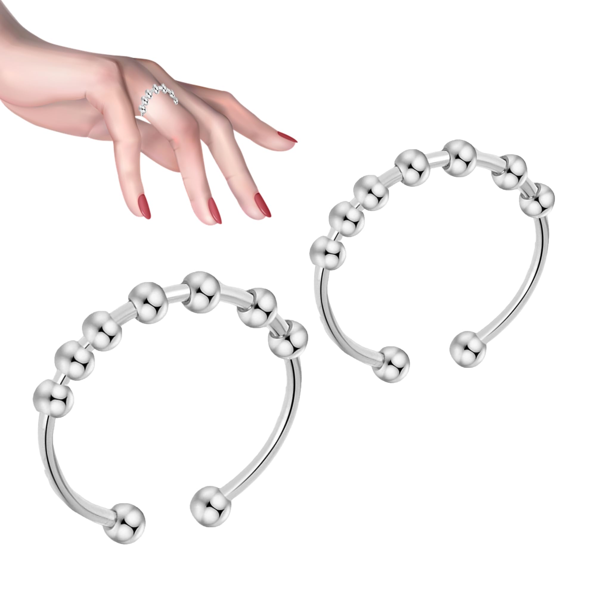 男性用ステンレスリング - ストレス解消・不安緩和・ホルスの目・スチームパンク