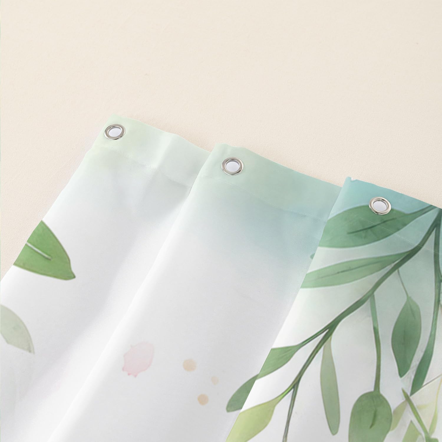 AILONEN Cute Koala Waterproof Shower Curtain for Bathroom,Watercolor Animal Themed Green Leaves Pattern Bath Curtain with Plastic Hooks, 72" W x 72" H