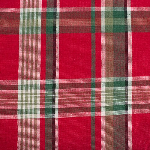 DII Weihnachtstuch-Servietten-Set für Küche und Tisch, quadratisch, Tango-Rot, kariert, 6 Stück – Ansicht 2