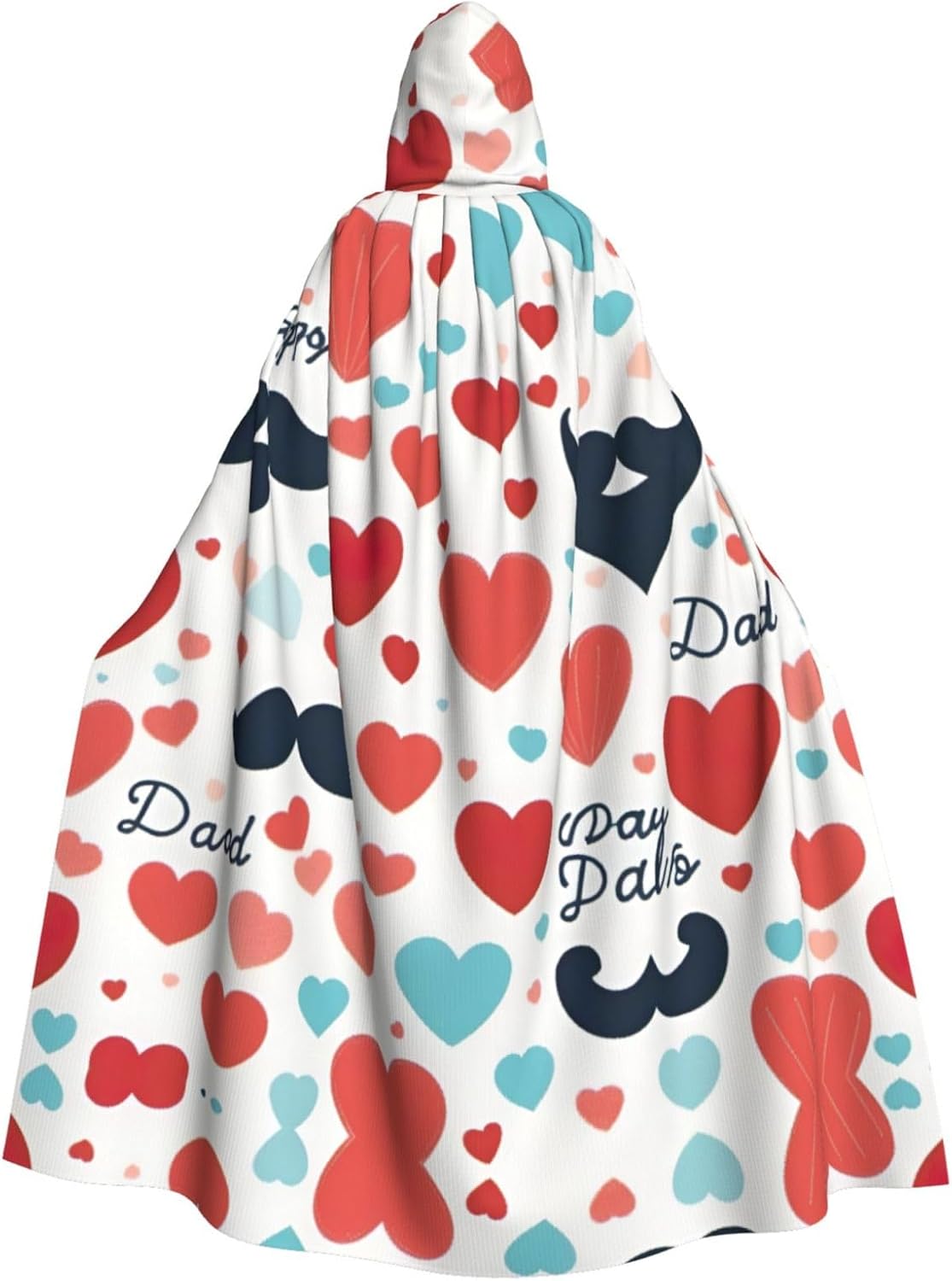 Fathers Day Love Dad print Carnival hooded robe cape for adult men and women role play. Gothic cape costume