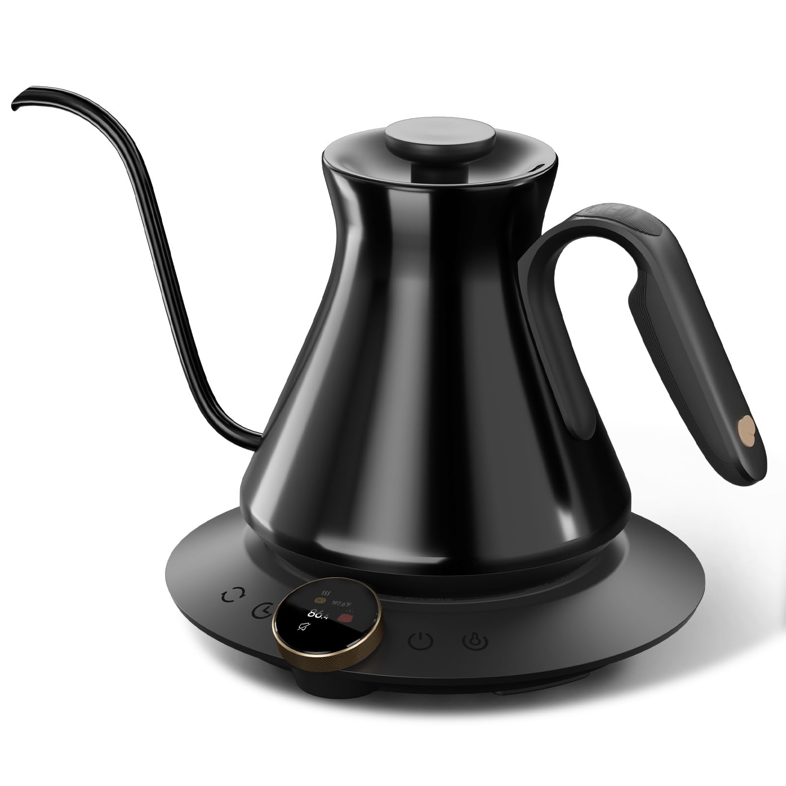 Cocinare FLOW M6 Pro - Hervidor eléctrico de cuello de cisne, control de temperatura de ±0.-15.0 °C para verter café y té, interior de acero inoxidable, calentamiento rápido para agua hirviendo