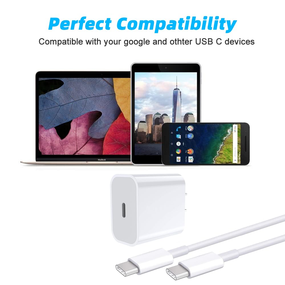 Caricatore Rapido 20W 1,8m Per Google Pixel 9/8/7/6/5/4 E Pixel Fold - Cavo USB-C