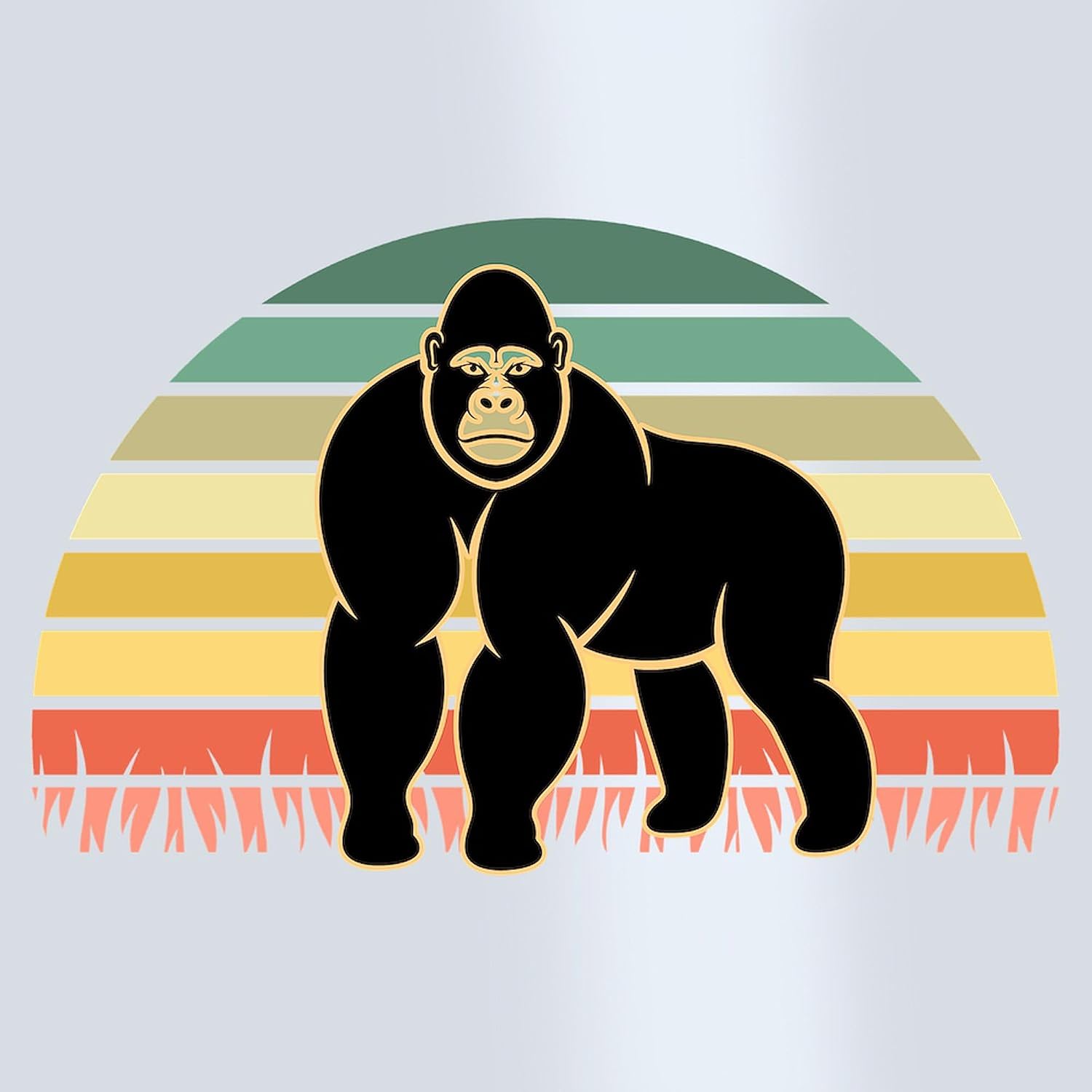 CafePress Gorilla Jungle Cute Animal 16 oz Insulated Straw Tumbler with Lid