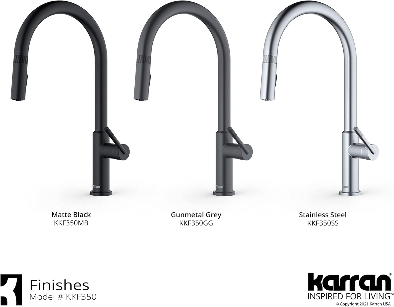 Karran Lagrange One-Handle Pull Down Dual Function Sprayer Kitchen Faucet in Matte Black