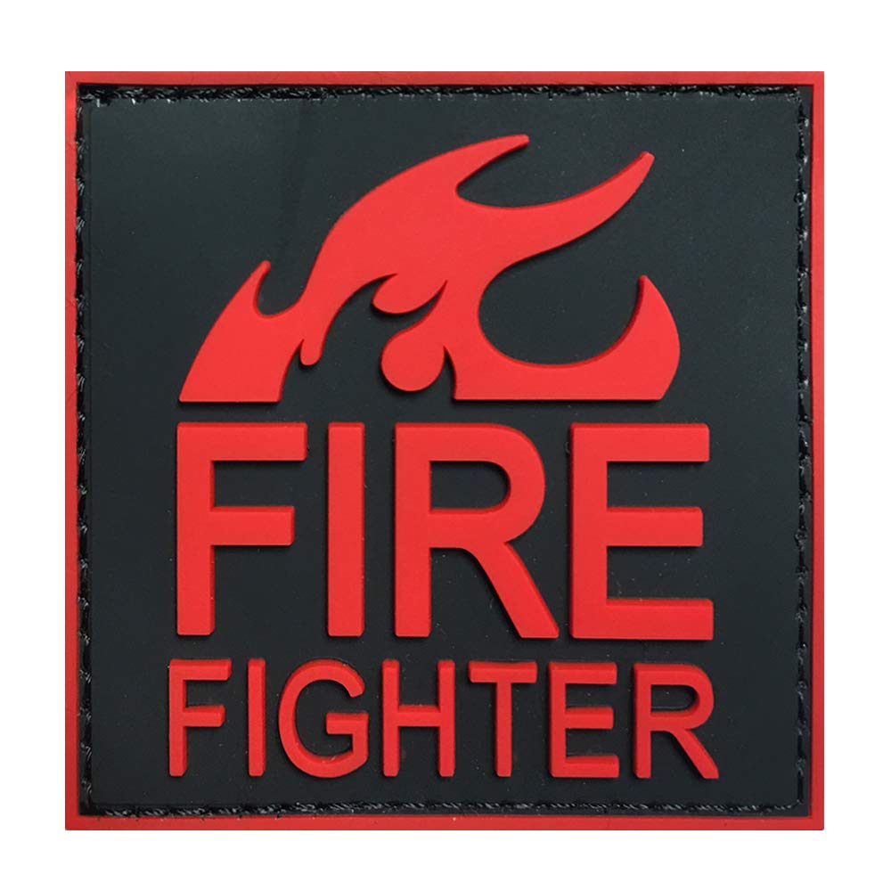 3D PVC FIRE Tactical Morale Rubber Patch, (Red)