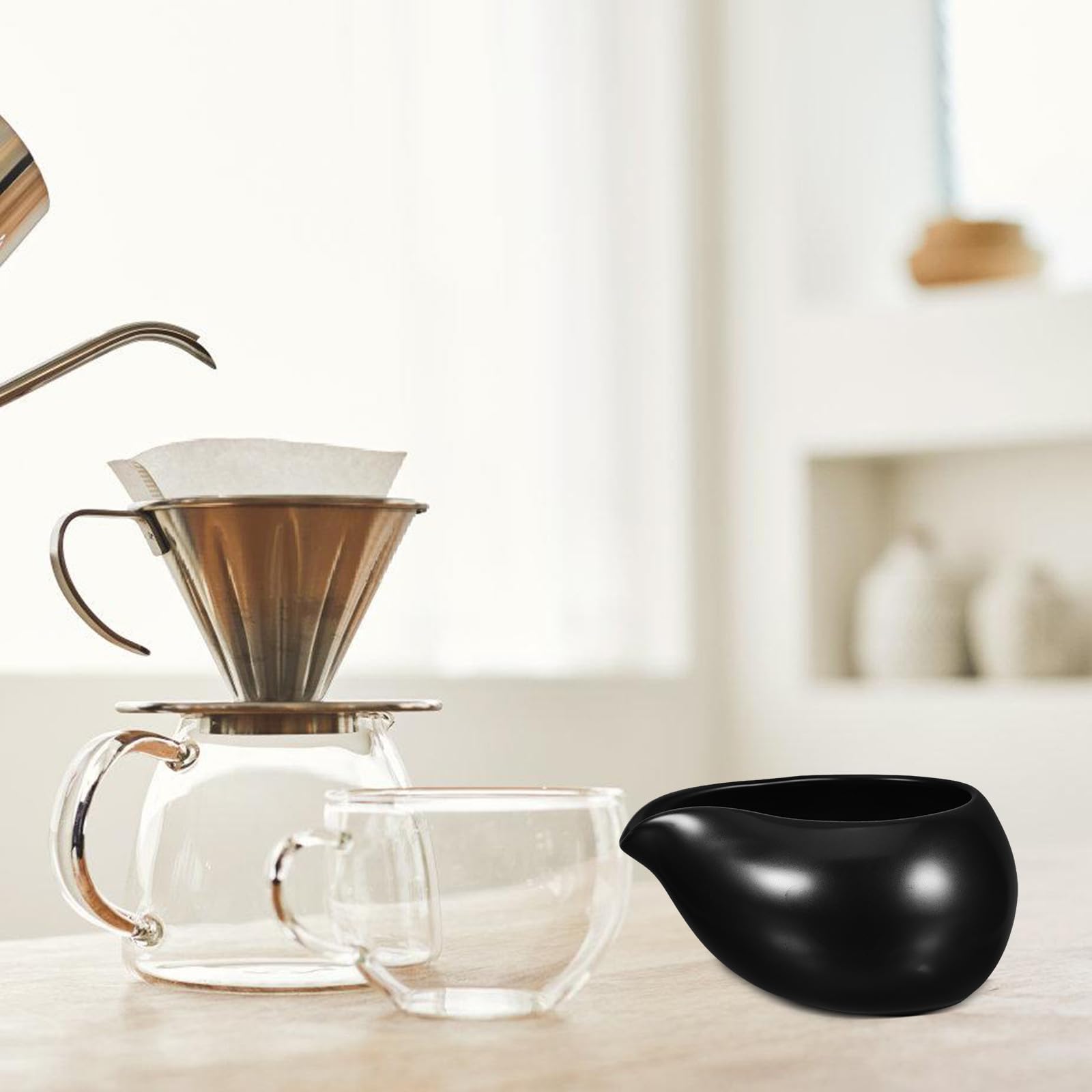 Sewroro Jarra de Cerámica Vintage para Servir Leche y Café, Antideslizante, Paquete de 3 Unidades, Adecuado para Servicio de Café y Té Hogar