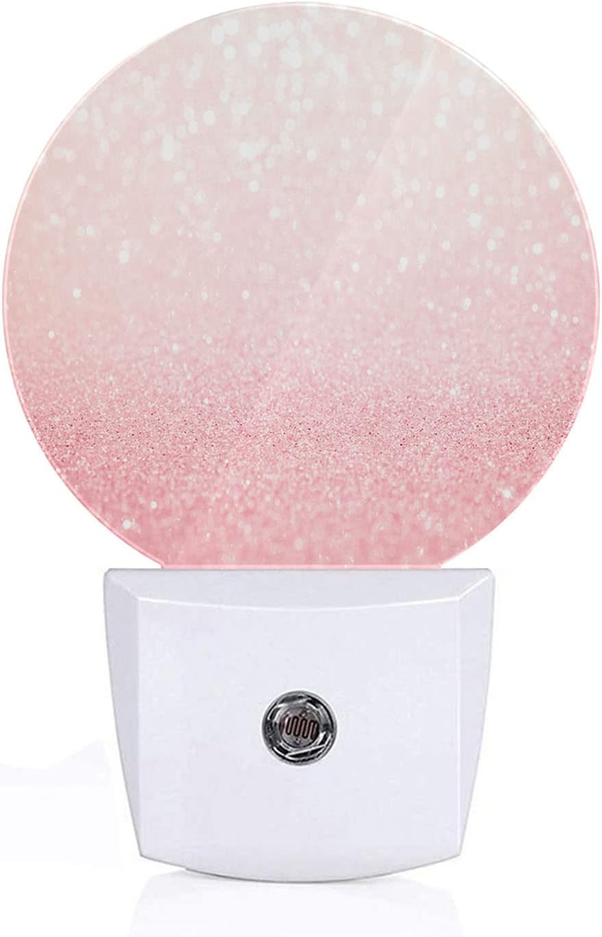 Axayaz Pink Glitter Night Light Gold Rose Sparkle Bling Bokeh Blur Plug