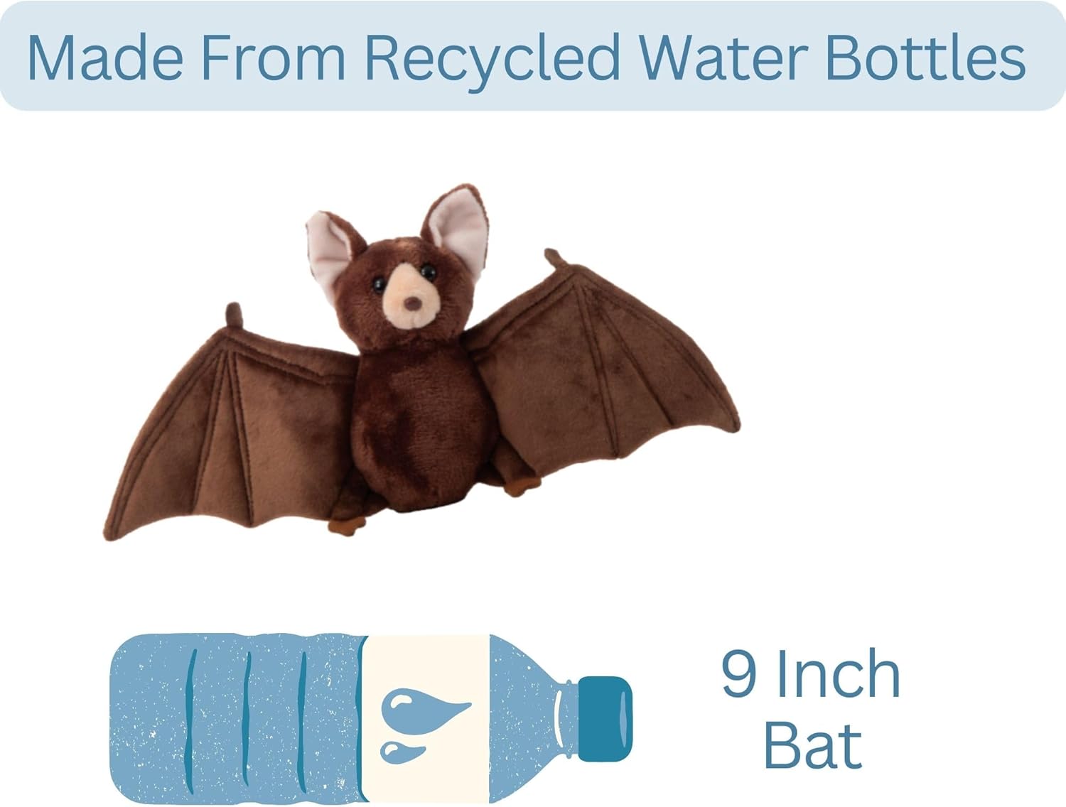 The Petting Zoo Bat Stuffed Animal Plushie, Gifts for Kids, Wild Onez Zoo Animals, Bat Plush Toy 9 Inches - Image 9