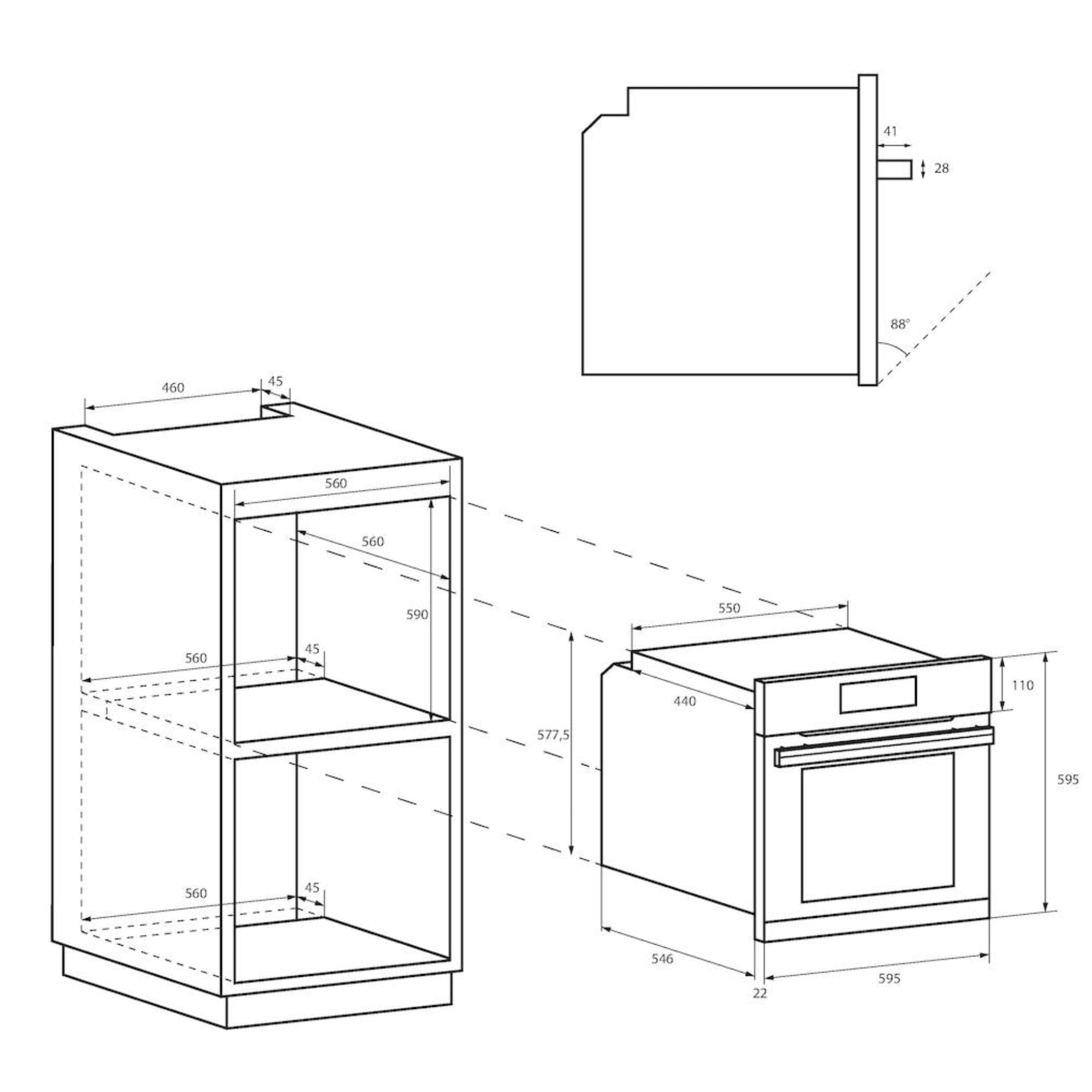 Candy FIDCP X625 L, Horno Multifunción, 70L, Bandeja y Rejilla, Limpieza Aquactiva, Convección + Ventilador radial, 8 Funciones, Display Timer Touch, Mandos Push&Pull, Puerta 2 Cristales, Inox y Negro — view 8
