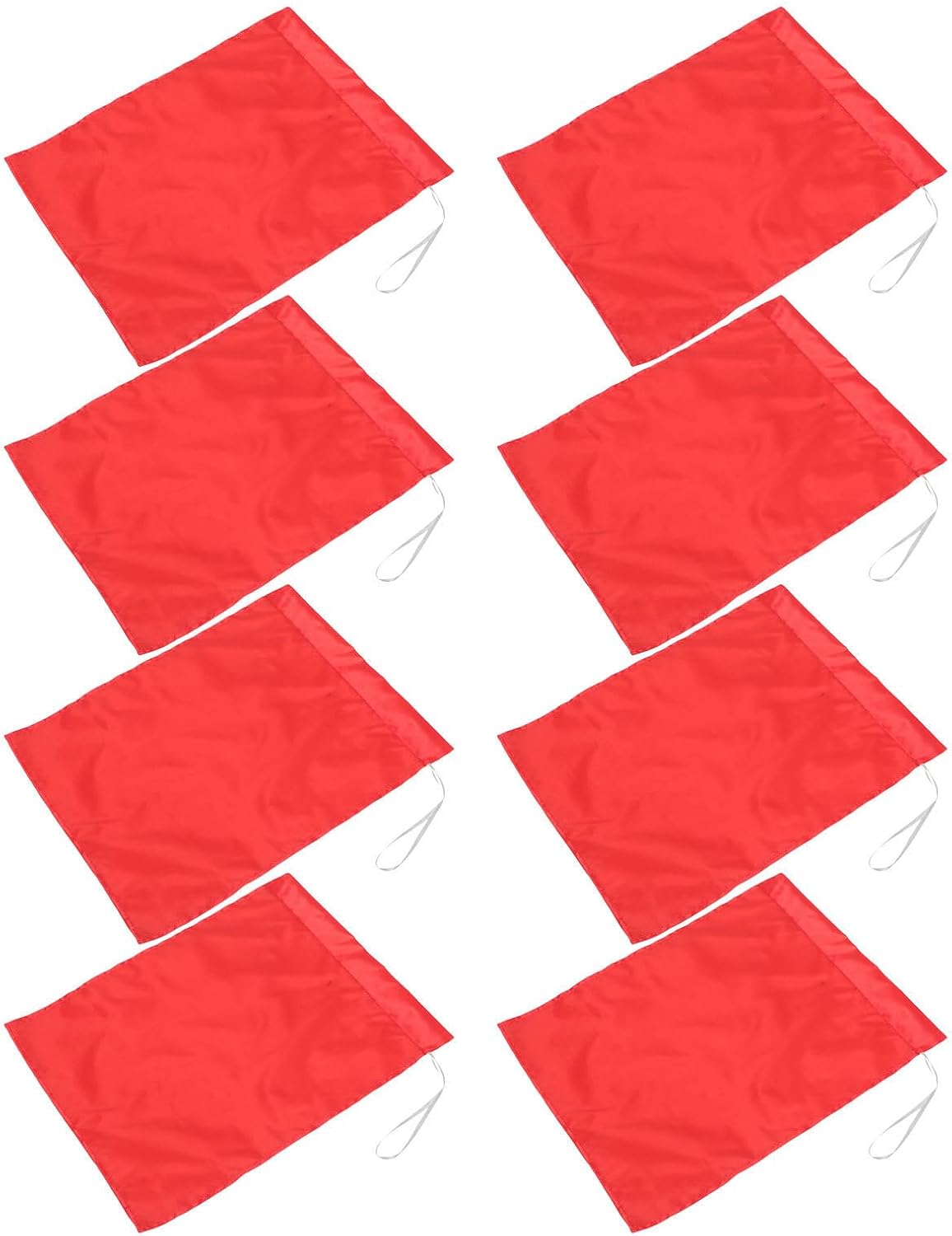 8pcs Red Soccer Referee Flags Lightweight Polyester Corner Kick Flags for Matches and Outdoor Games High Visibility Professional Sports Equipment