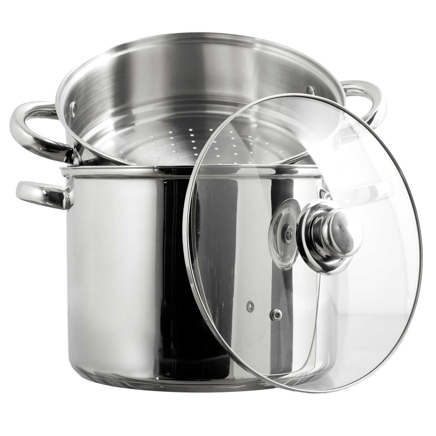 COOK CONCEPT Couscoussier en Métal Couvercle Verre 8 L Tous Feux Argent