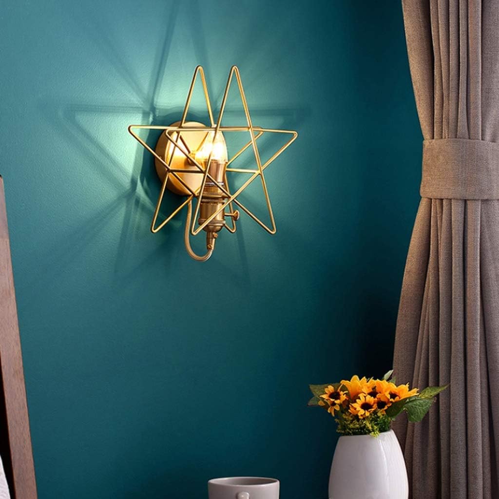 Golden Wall Lamp, Star Shape Living Room Bedroom Minimalist Aisle Balcony Creative Lamps