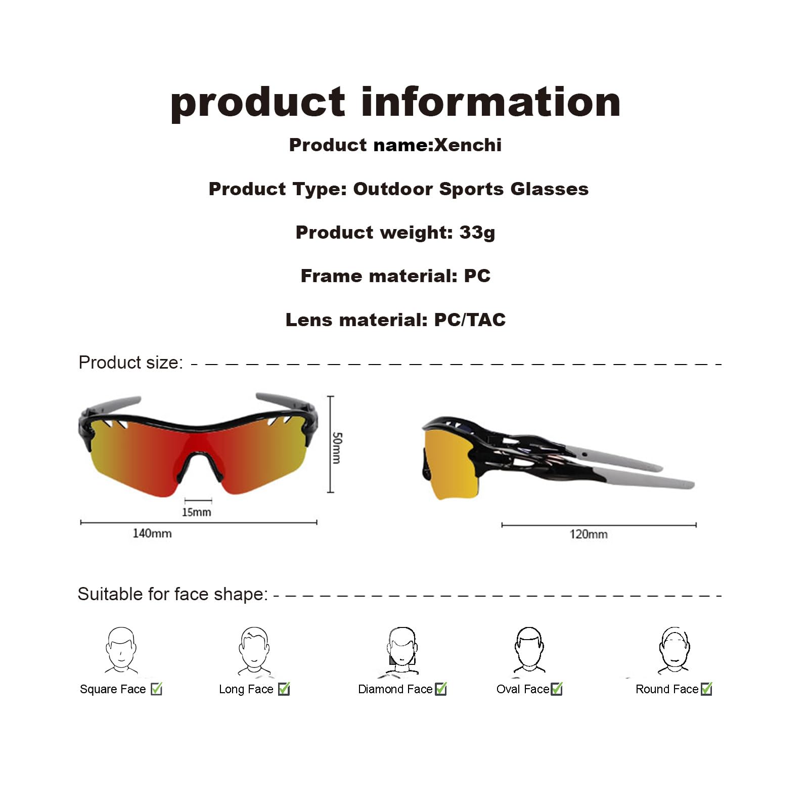 Kinder Fahrradbrille Alter 8-12 Jahre Polarisierte Sportsonnenbrille UV400 Schutz 3 Gläser Leicht