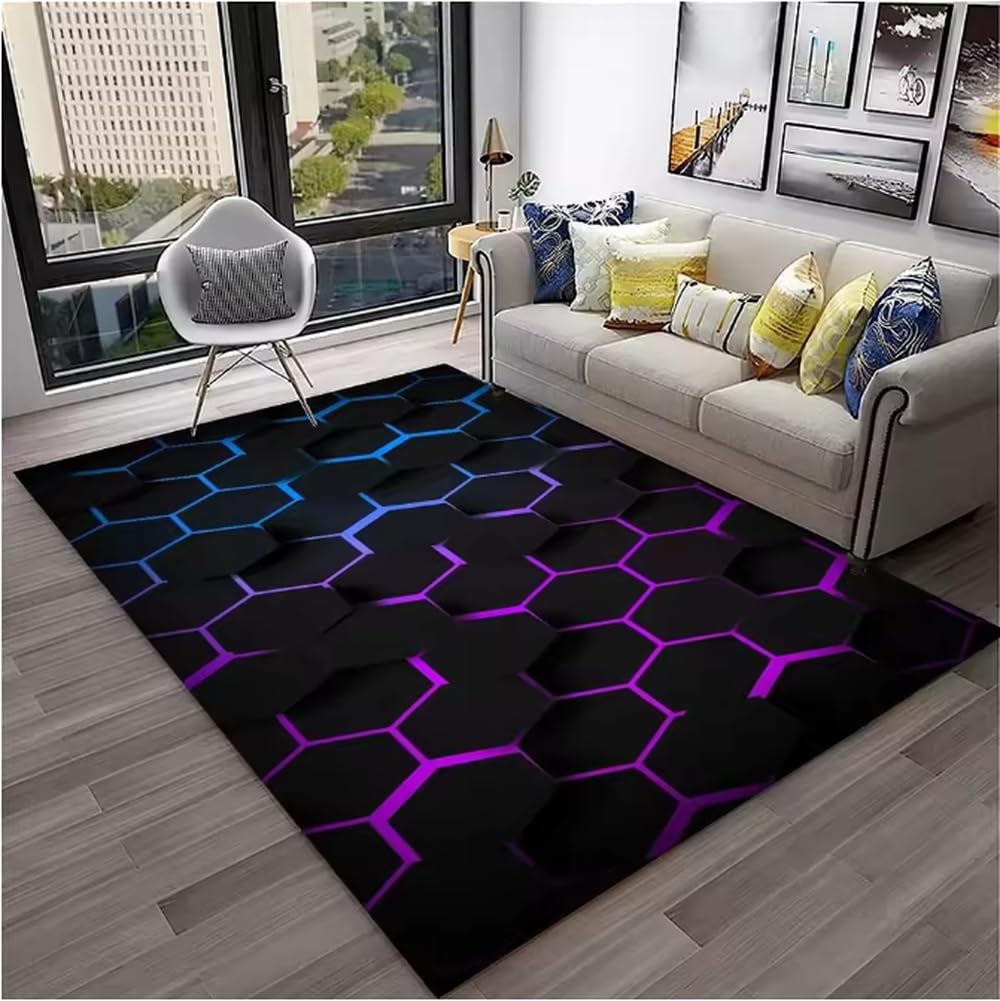 Tapis géométrique salon 80x120cm doux pour chambre et canapé