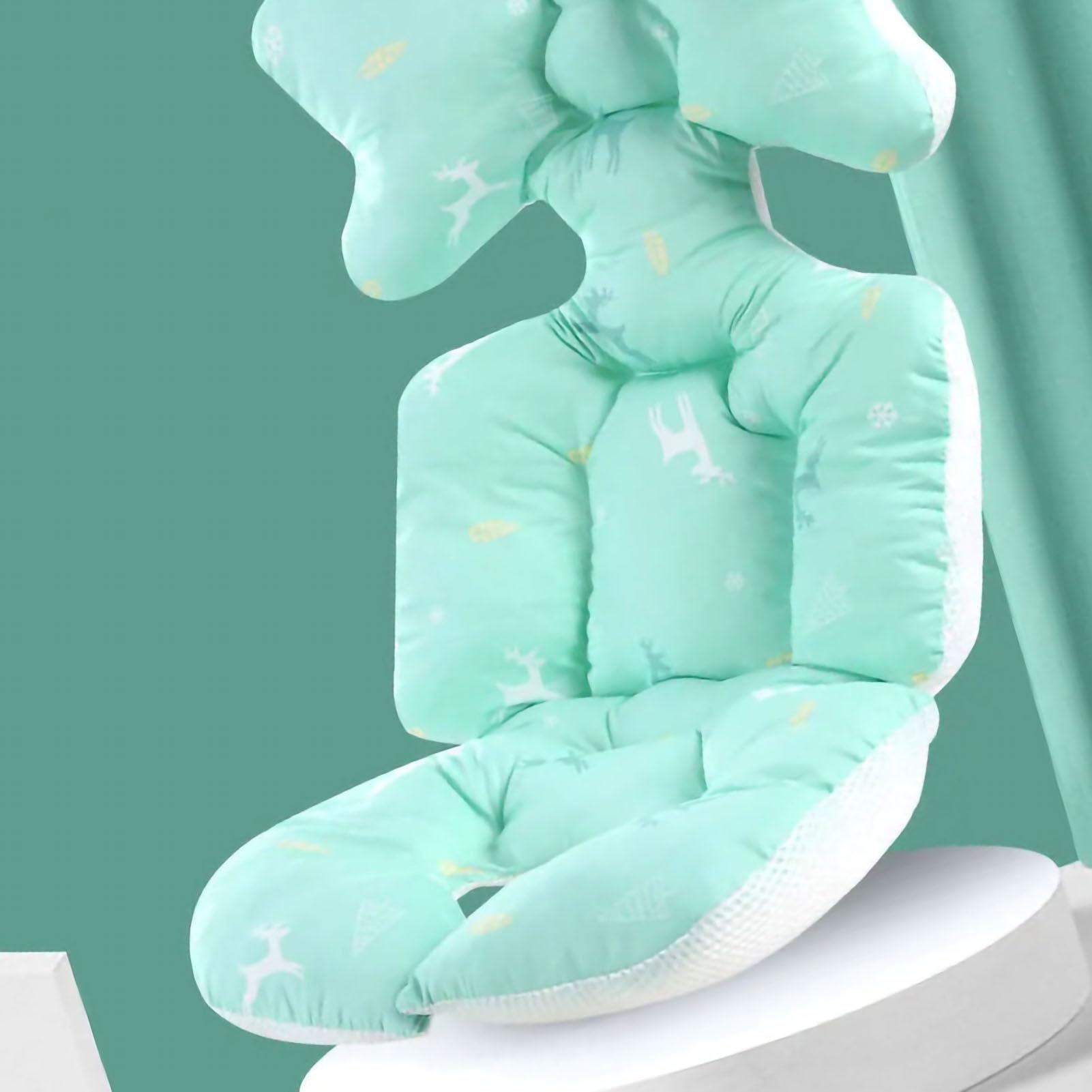 Naroote Coussin de Siège pour bébé, Coussin de Poussette en Coton Doux pour Toutes les Saisons, Insert de Chaise Confortable pour Poussette, Siège D'auto (Cerf)