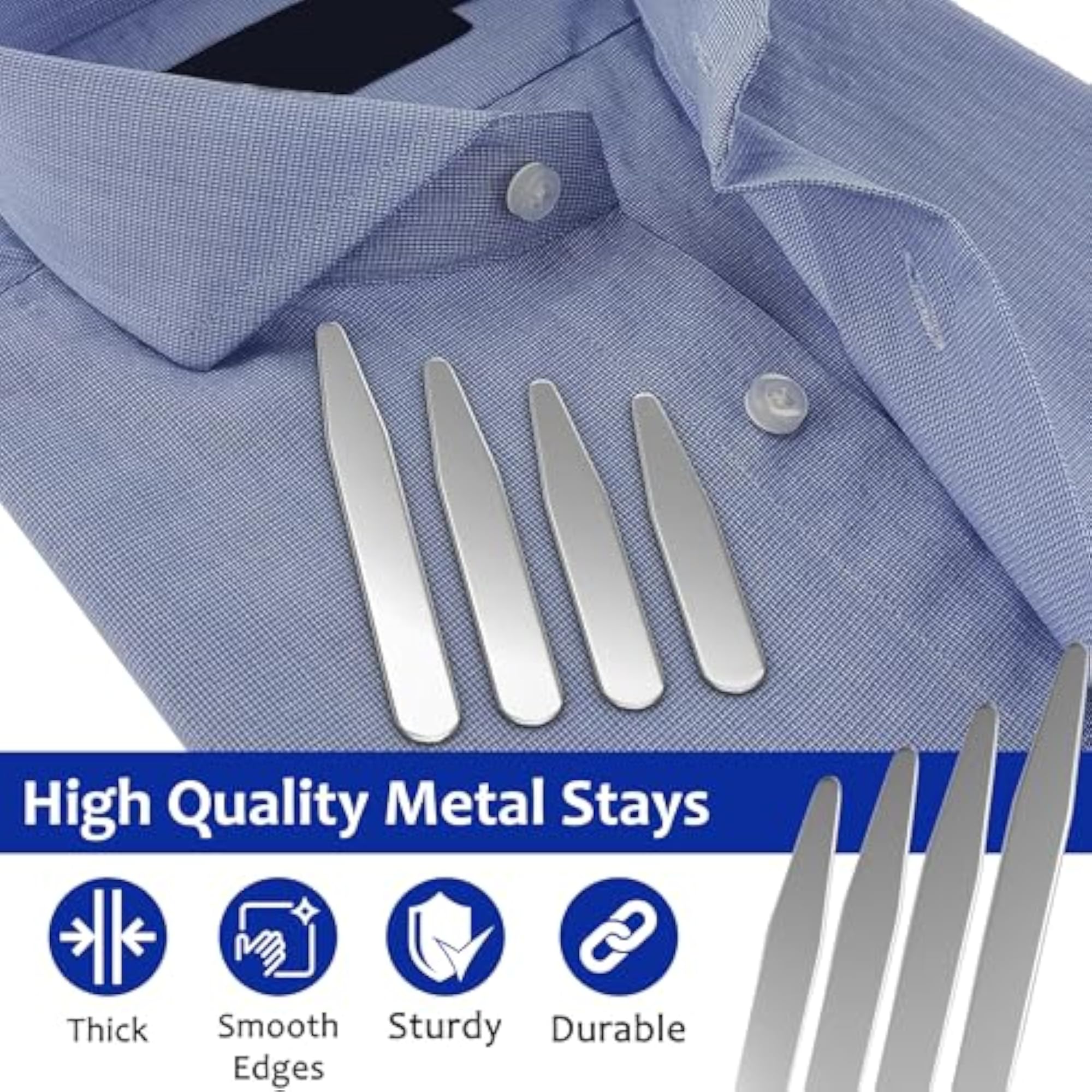 20 Count Metal Collar Stainless Steel Pins, Various Sizes