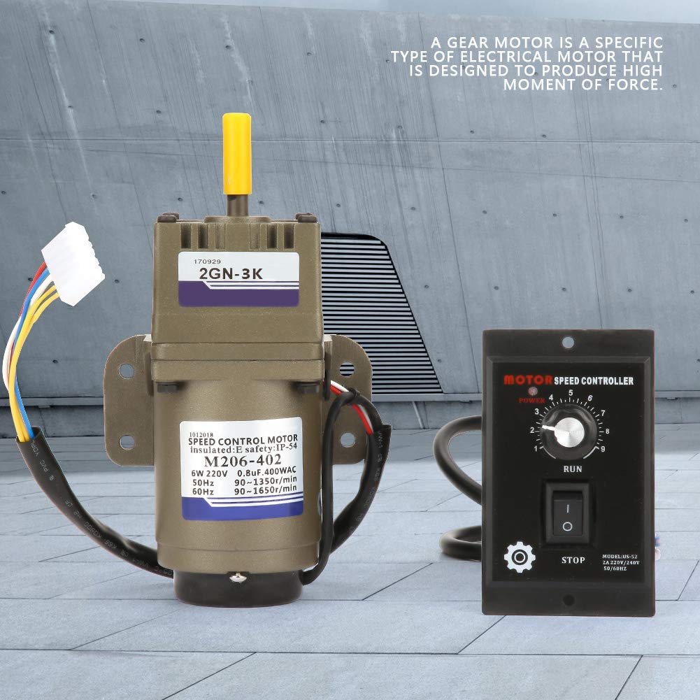 PUSOKEI Elektrischer Getriebemotor, AC 220V 6W Einphasen-Asynchrongetriebemotor hohes Kraftmoment Einstellbare Drehzahl 3k / 5K / 10K / 15K / 20K Getriebemotoren(20K)