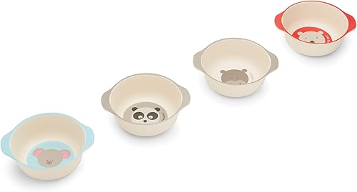 Miniatura 7 de Red Rover Juego de 4 cuencos infantiles de bambú de animales multicolor