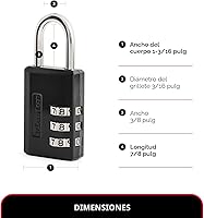Vista 5 de Master Lock 120Q Candados anchos con llave, 3/4 pulgada, latón macizo, 4 unidades, 647D