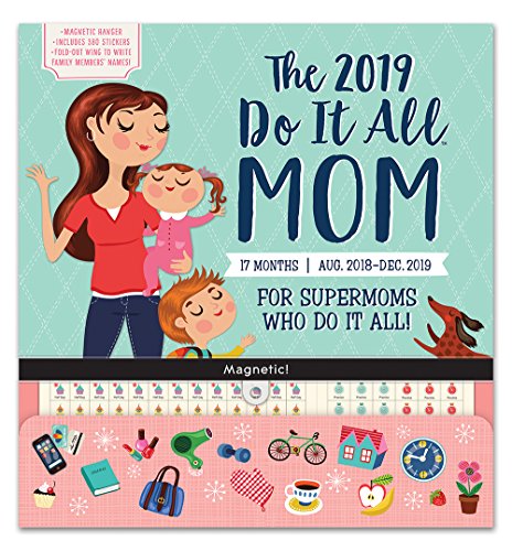 Orange Circle Studio 2019 Do It All Magnetic Wall Calendar, August 2018 - December 2019, Moms Do It All