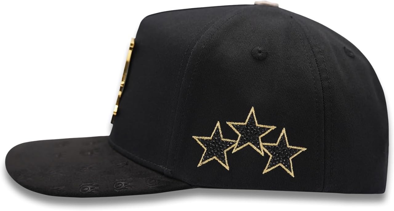 AMR Gold PLACA- Premium Hat for Men,Caps for Any Occasion, Men's Baseball Cap, Men's Caps Adjustable, Men Hats Black Snapback Hat - Adjustable