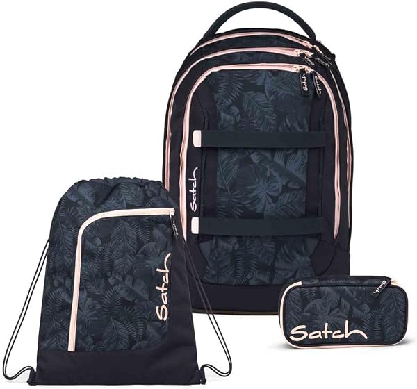 Satch Pack Schulrucksack Set 3tlg. inkl. Schlamperbox und Sportbeutel (Midnight Jungle) - 1