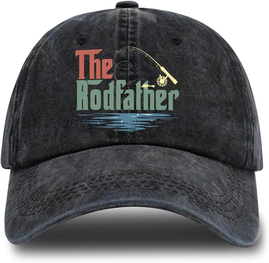 Fishing Adjustable Cotton Baseball Cap, Funny Trucker Hat Gift for Men Women Grandpa Dad Fishing Lover Fisherman