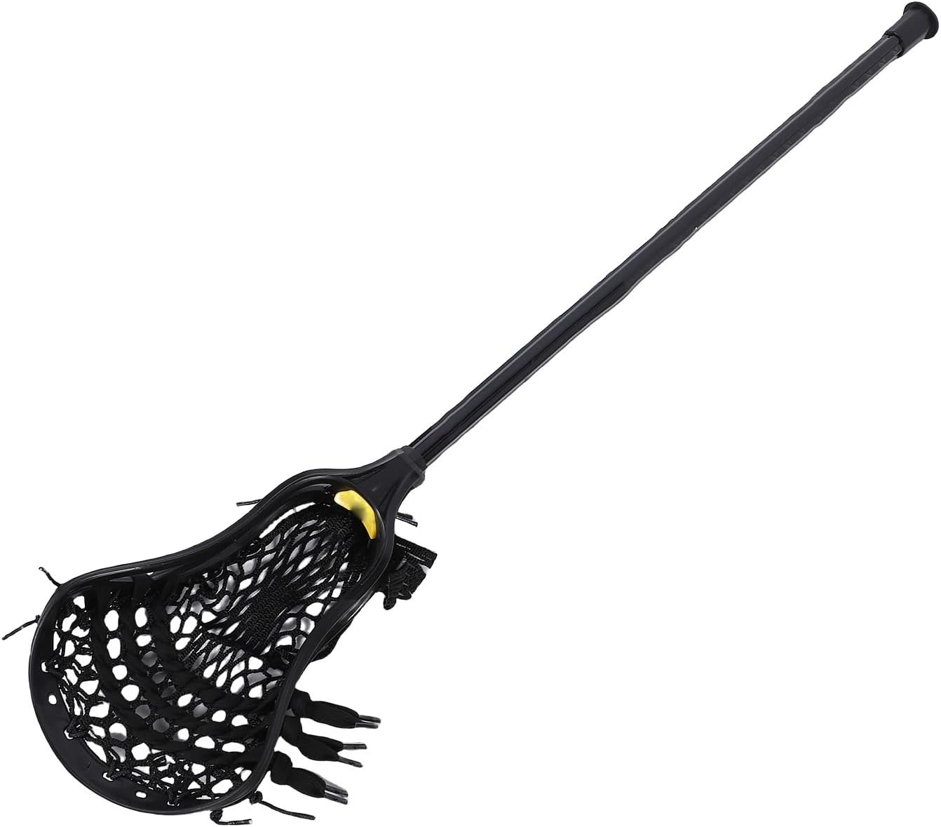 Toddler Lacrosse Stick, Aluminium Alloy, 24 Inch, Non Slip Grip - Rugged Construction, Easy Catching Head Design, Youth Lacrosse Sticks for Beginners (Black)