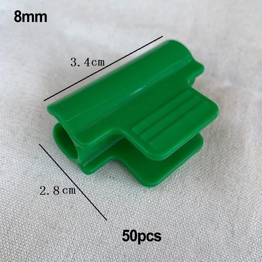 40 Abrazaderas Para Invernadero | Para Tubos De 8, 11 Y 13 Mm, Plástico Verde, Fijación Fácil