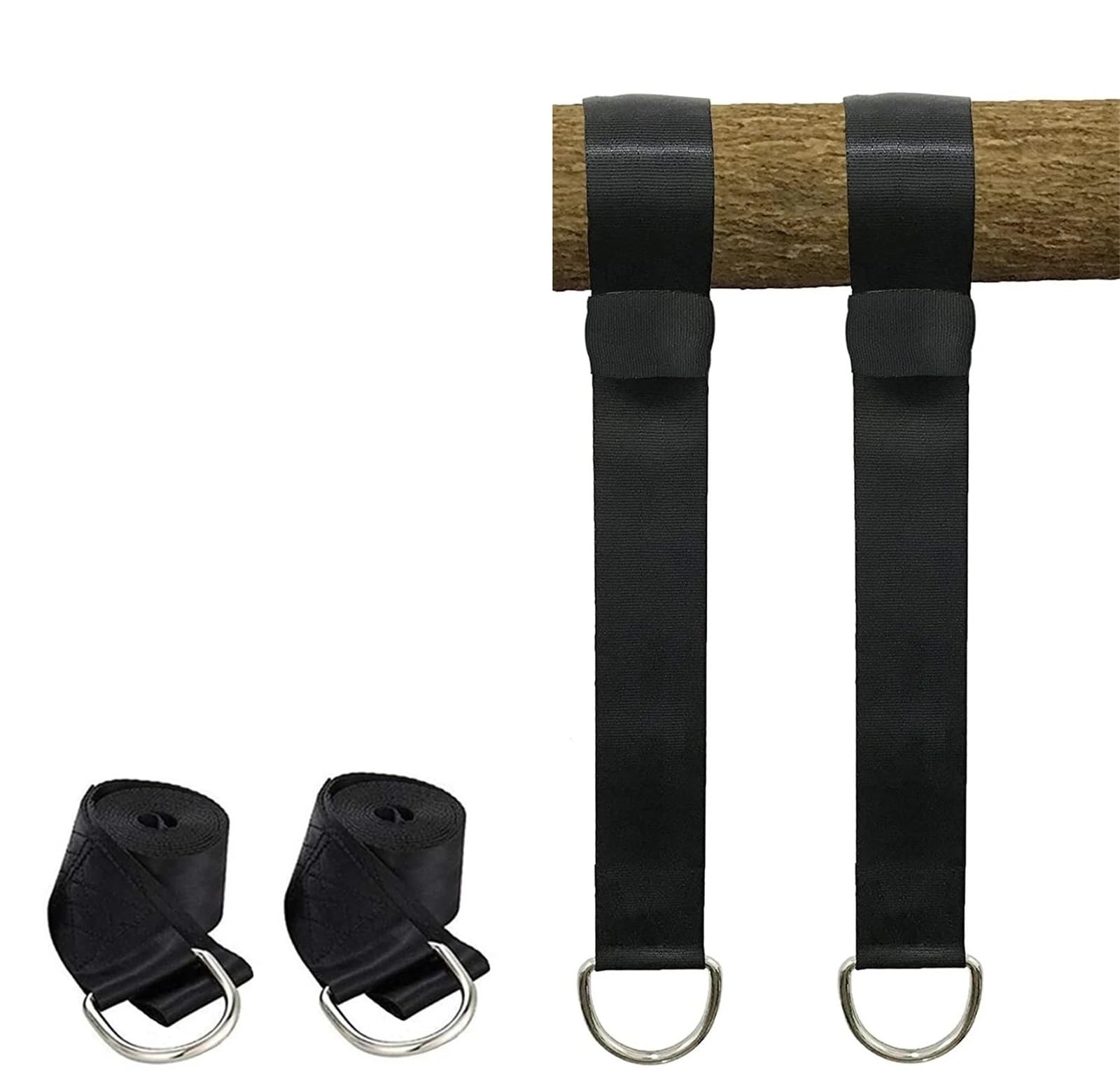 Kit de suspension robuste pour balançoire d'arbre - Capacité de 350 kg - Sangles de hamac avec mousquetons pour randonnée et camping - Corde de 2,5 x 200 cm