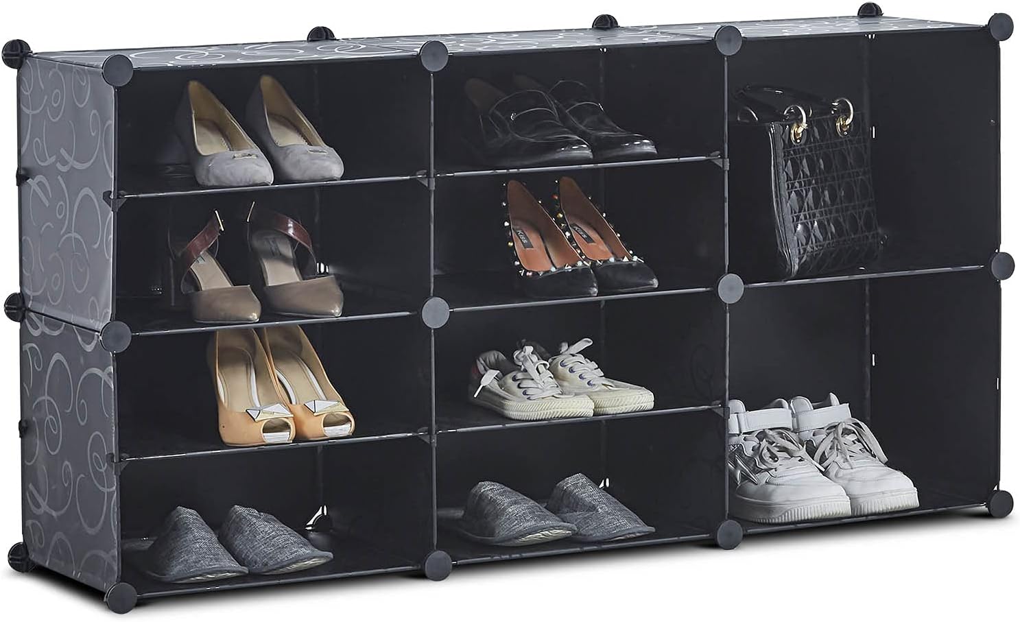 Portable Shoe Rack Organizer, 3x8 Tier Storage Shoe Cabinet for 48 Pair, Shoe Organizer for Heels, Boots, Slippers