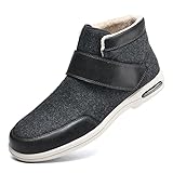 Zapatillas deportivas ajustables para diabéticos: cordones rápidos unisex, antideslizantes y transpirables, ideales para pies hinchados y artritis, livianas con plantillas extraíbles,gris(Plump),48