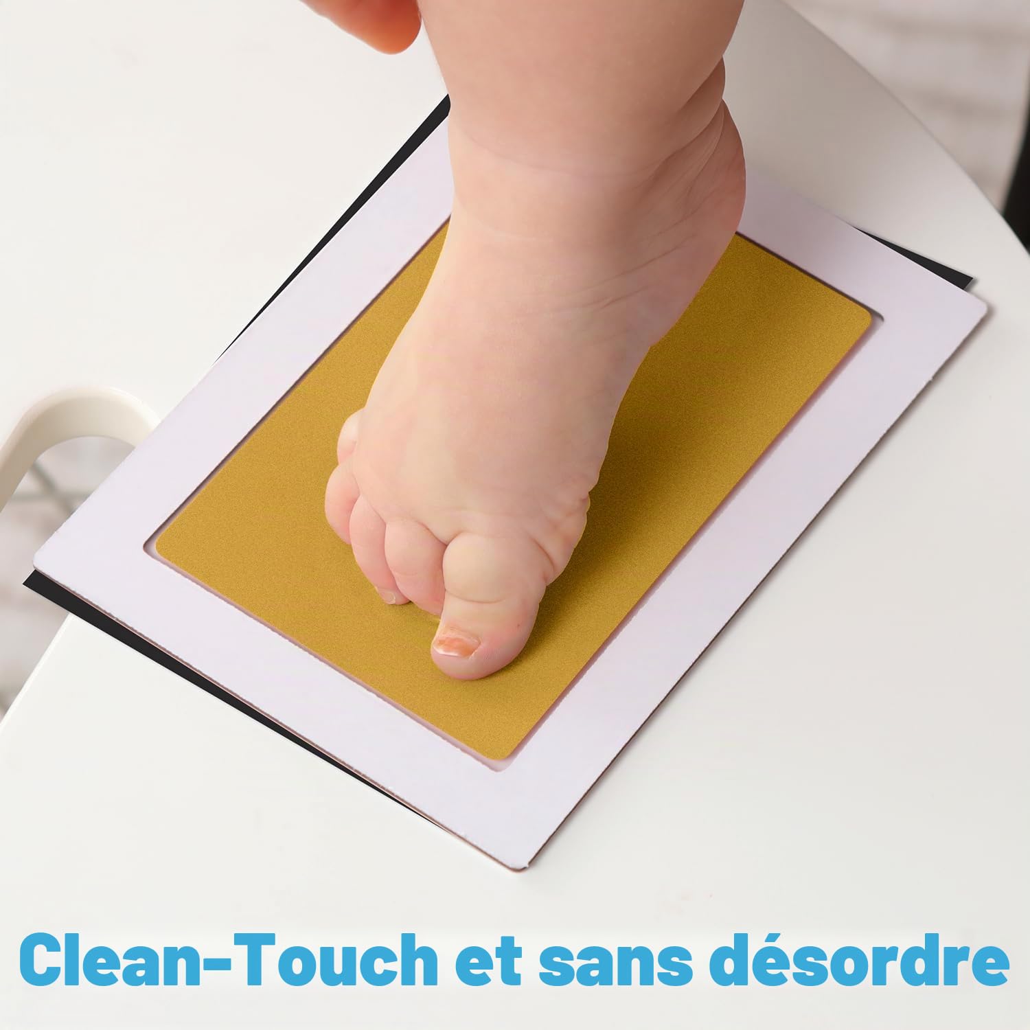 Kit Empreinte Pieds et Mains Bébé XL 2 Pas Clean Touch Tampons Bébé, Kit Empreinte Bebe Encre Pour Nouveau-nés Douche Cadeau Bebe Souvenir, Pattes De Chien Et Chat-L'or